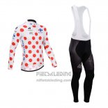 2014 Fietskleding Tour de France Wit en Rood Lange Mouwen en Koersbroek